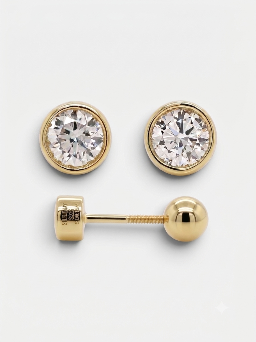 Mini Round Lab Grown Diamond Ear Stud