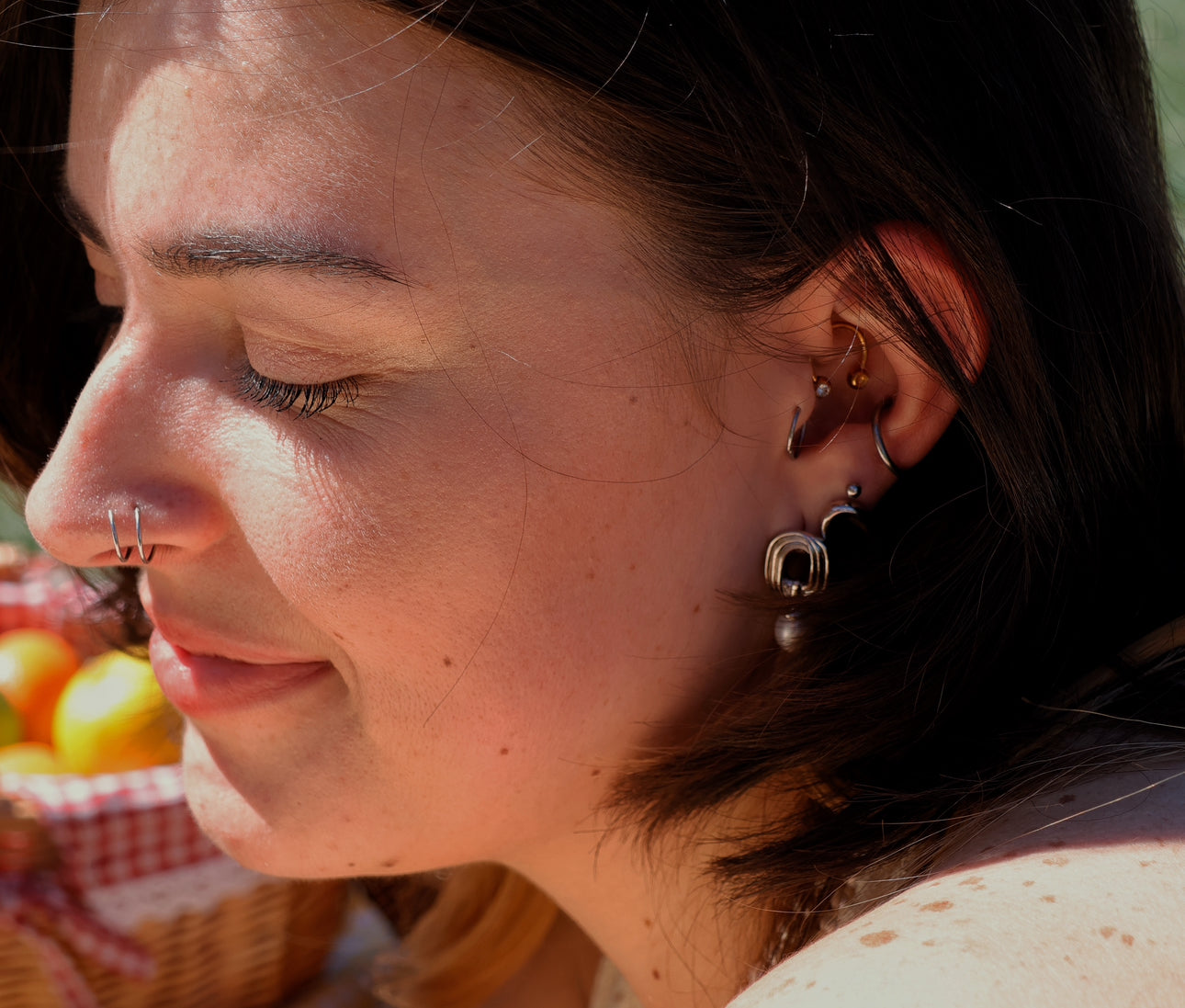 Hoop and Pearl Earrings