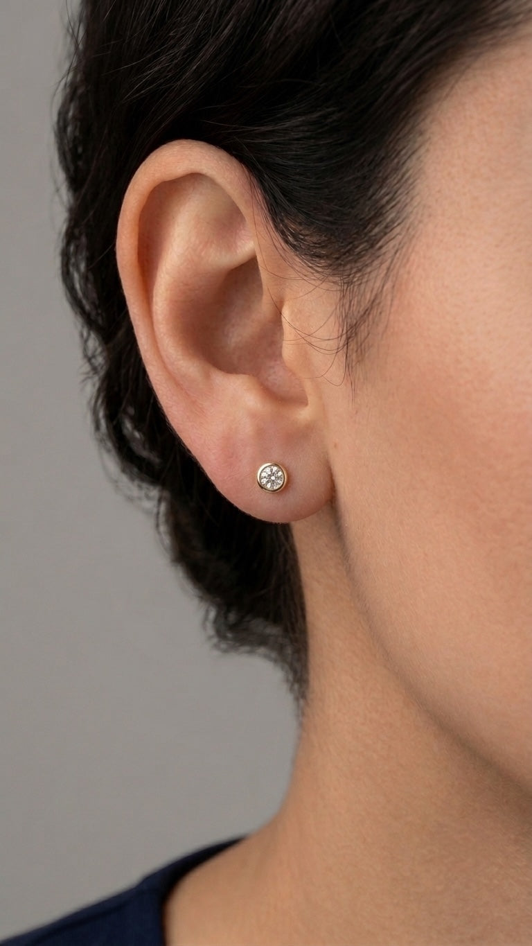 Mini Round Lab Grown Diamond Ear Stud